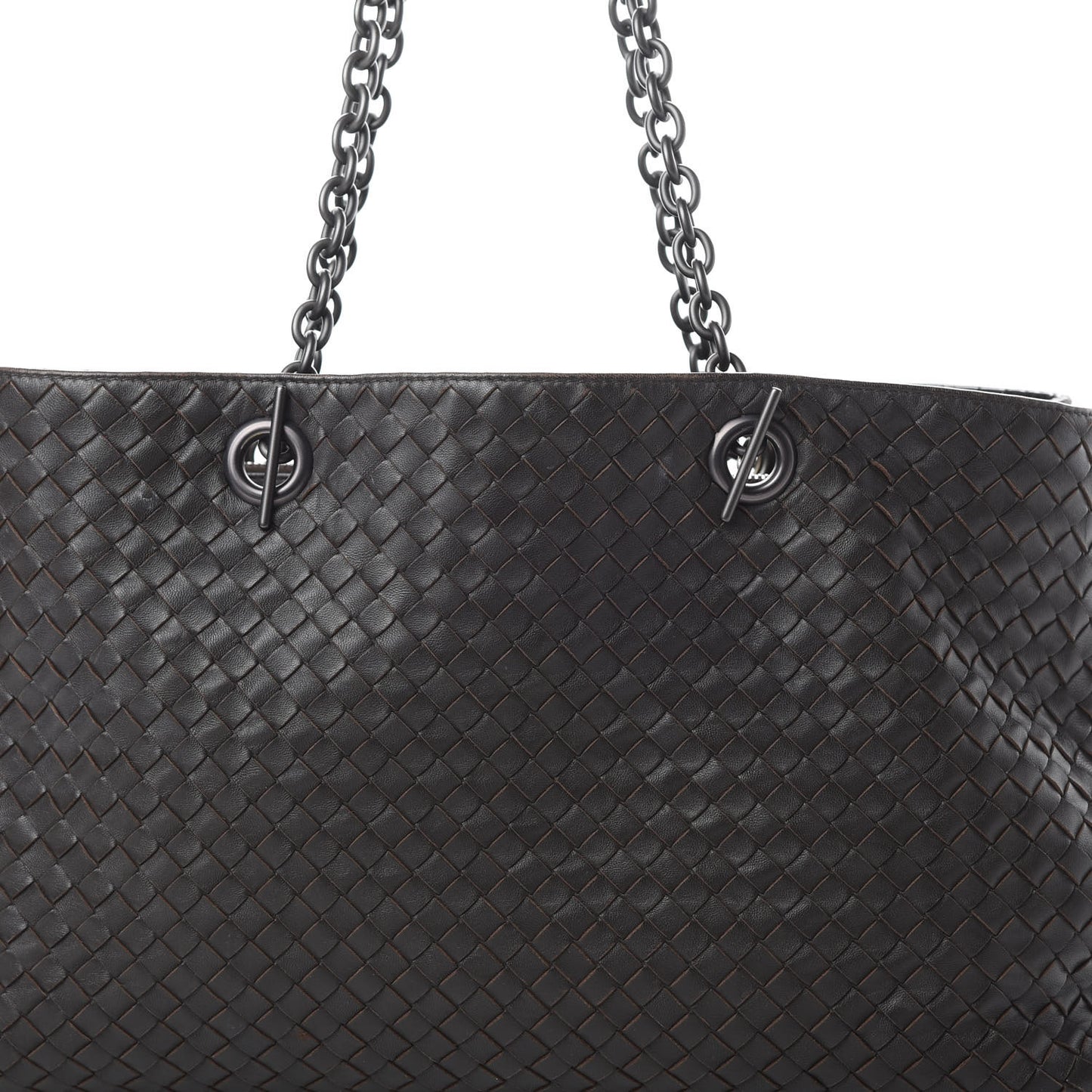 Nappa Intrecciato Large Classic Chain Strap Tote Ebano