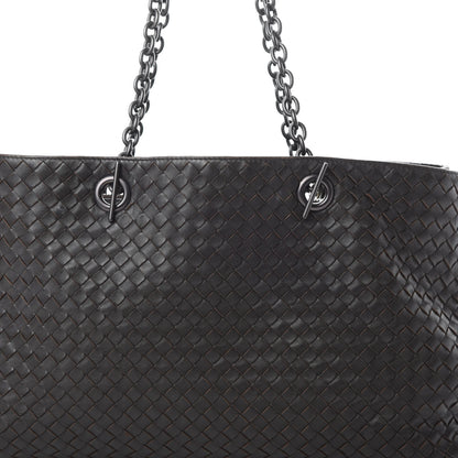 Bottega Veneta Nappa Intrecciato Large Classic Chain Strap Tote Ebano 8 of 17