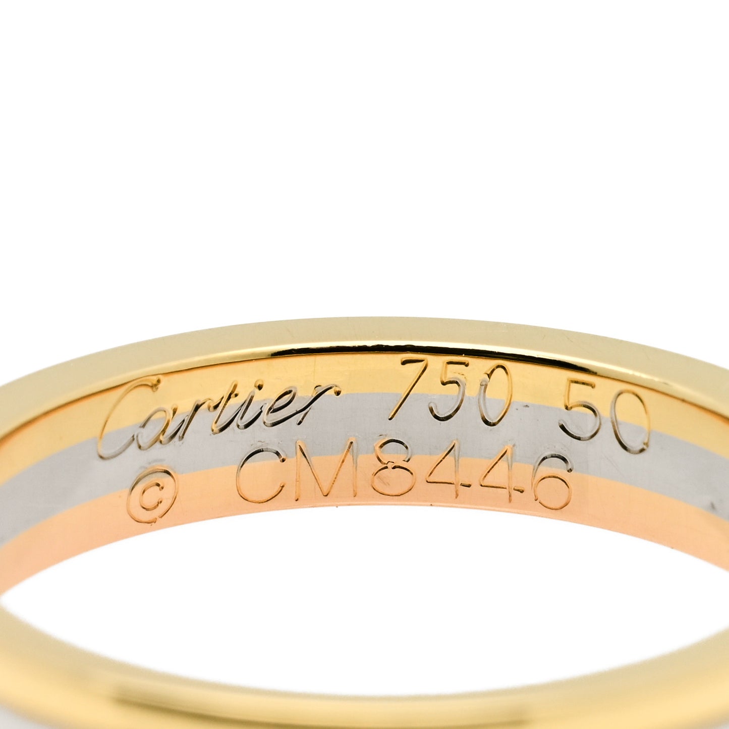 18K Pink White Yellow Gold 3.5mm Vendome Louis Cartier Wedding Band Ring 50 5.25