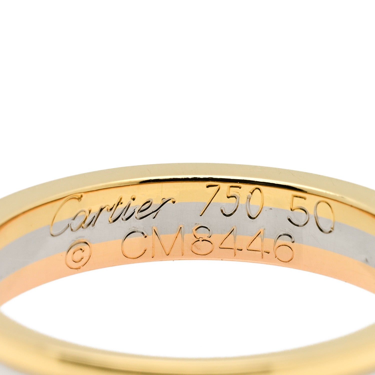 Cartier 18K Pink White Yellow Gold 3.5mm Vendome Louis Cartier Wedding Band Ring 50 5.25 4 of 4