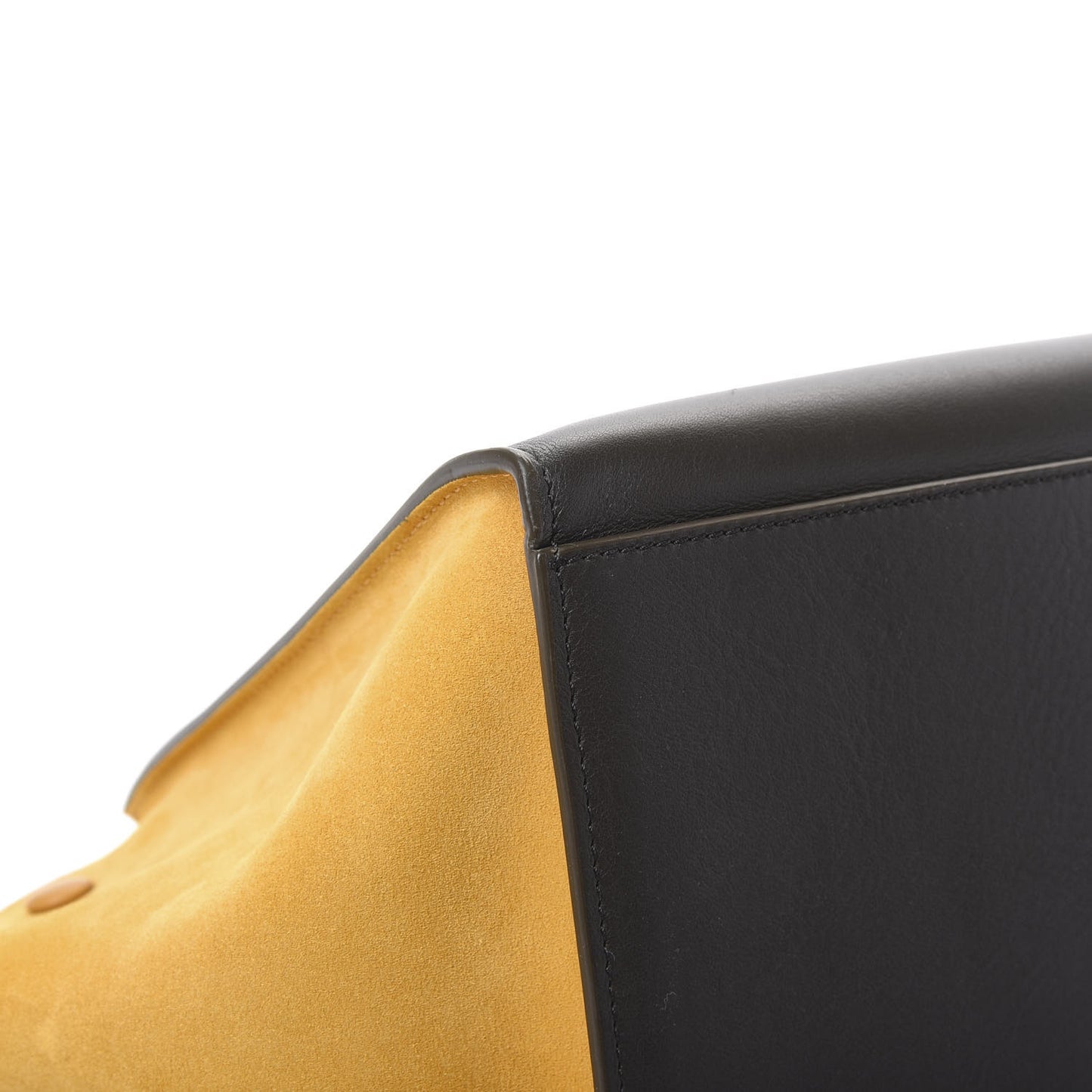 Smooth Calfskin Suede Medium Tri-Color Trapeze Mustard