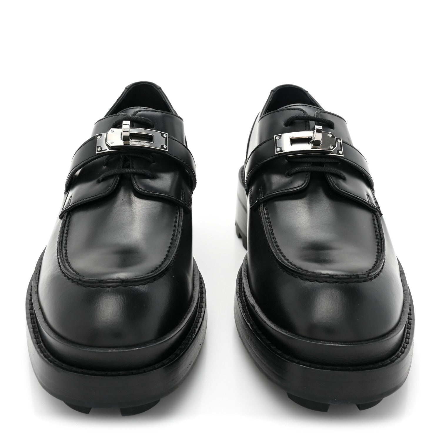 Hermes Glossed Calfskin First Oxford 39.5 Black 2 of 13