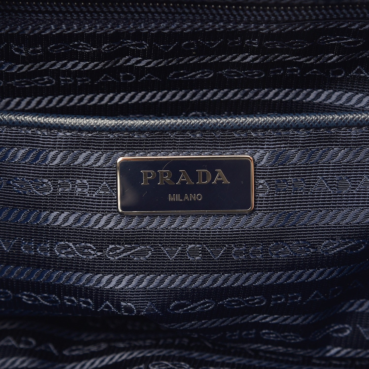 Prada Nylon Vela Saffiano Medium Cinch Backpack Baltico 6 of 8