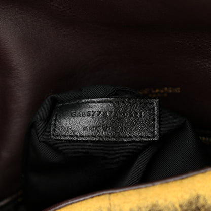 Saint Laurent Tie Dye Wool Quilted Small Loulou Puffer Monogram Chain Satchel Yellow Pacific Blue Dark Pecan 8 of 11