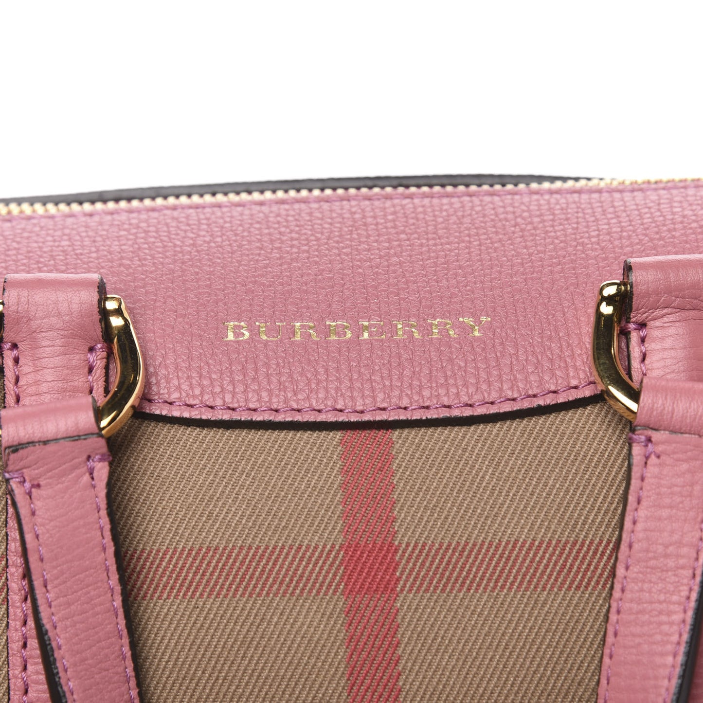 House Check Derby Calfskin Small Alchester Bowling Bag Mauve Pink