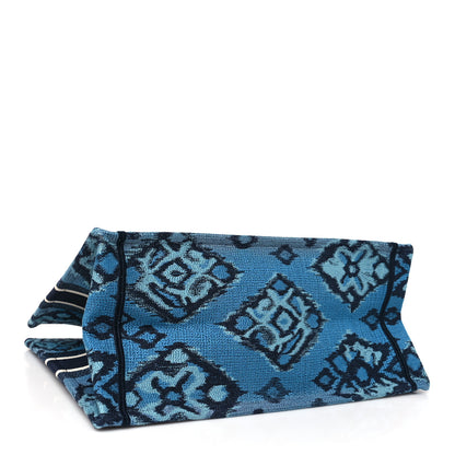 Christian Dior Canvas Embroidered Paisley Medium Book Tote Blue Multicolor 4 of 10