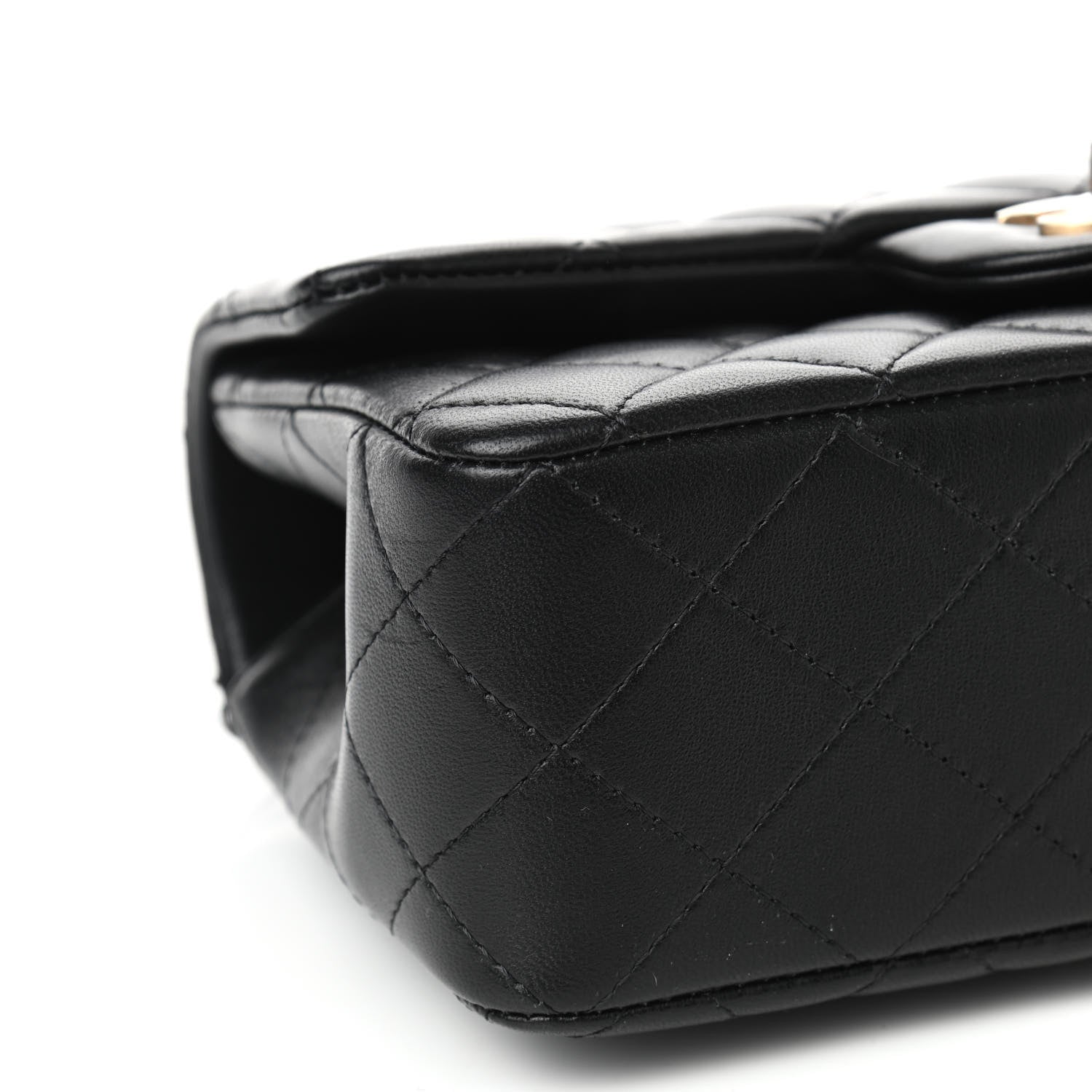Chanel Lambskin Quilted Mini Top Handle Rectangular Flap Black 8 of 9