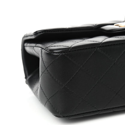 Chanel Lambskin Quilted Mini Top Handle Rectangular Flap Black 8 of 9