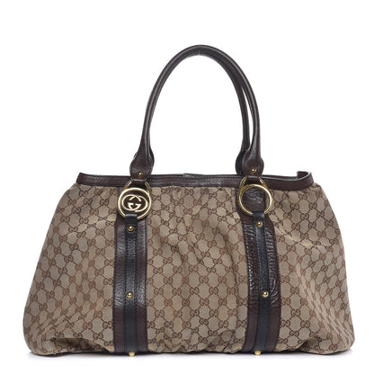 Gucci Monogram Medium Interlocking Icon Tote Dark Brown 1 of 14