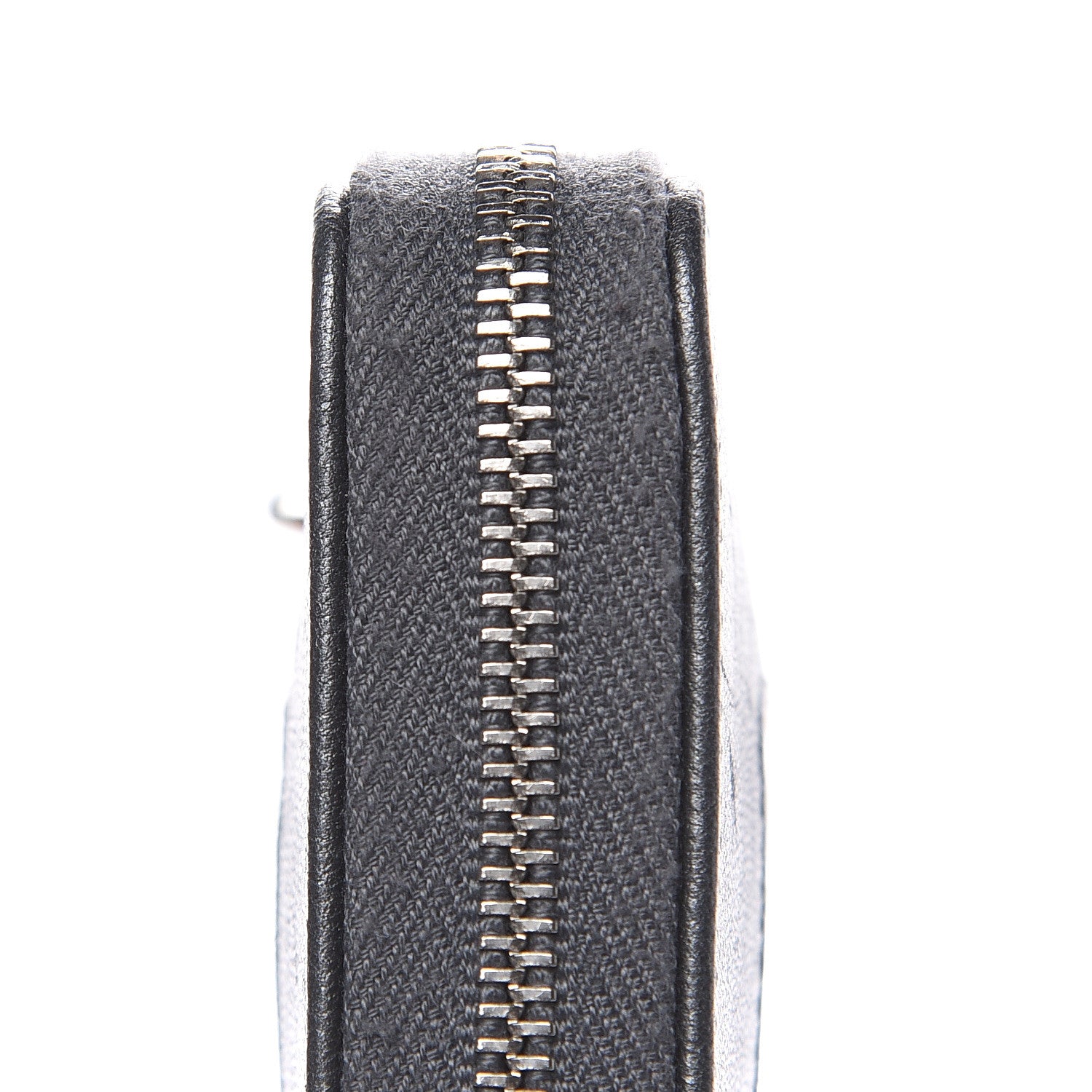 Chanel Sheepskin Chevron Quilted Mademoiselle Vintage Zip Around Wallet Grey 13 of 15