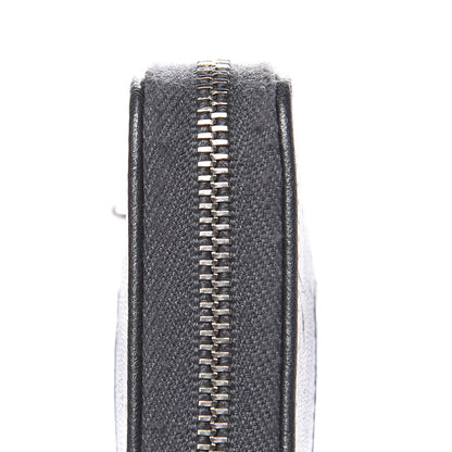 Chanel Sheepskin Chevron Quilted Mademoiselle Vintage Zip Around Wallet Grey 13 of 15