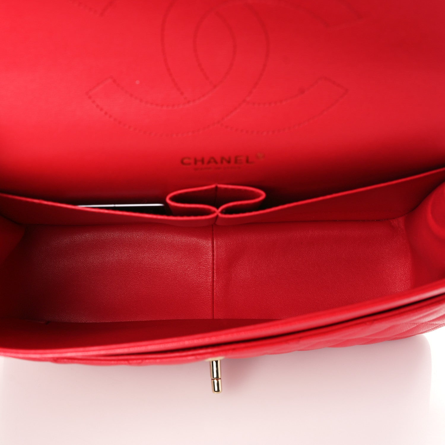 Chanel Caviar Quilted Jumbo Double Flap Red 5 of 9