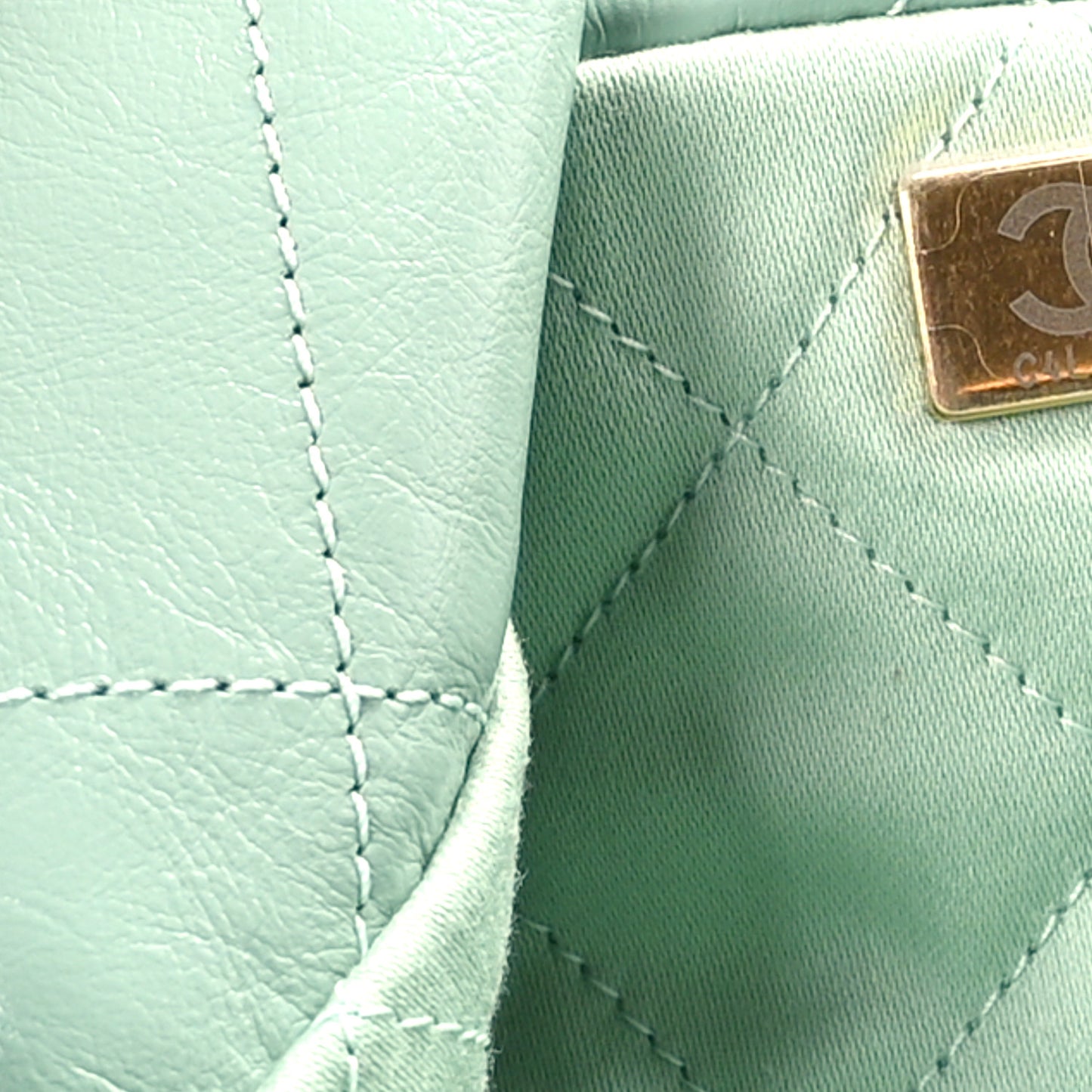 Shiny Calfskin Quilted Chanel 22 Light Green