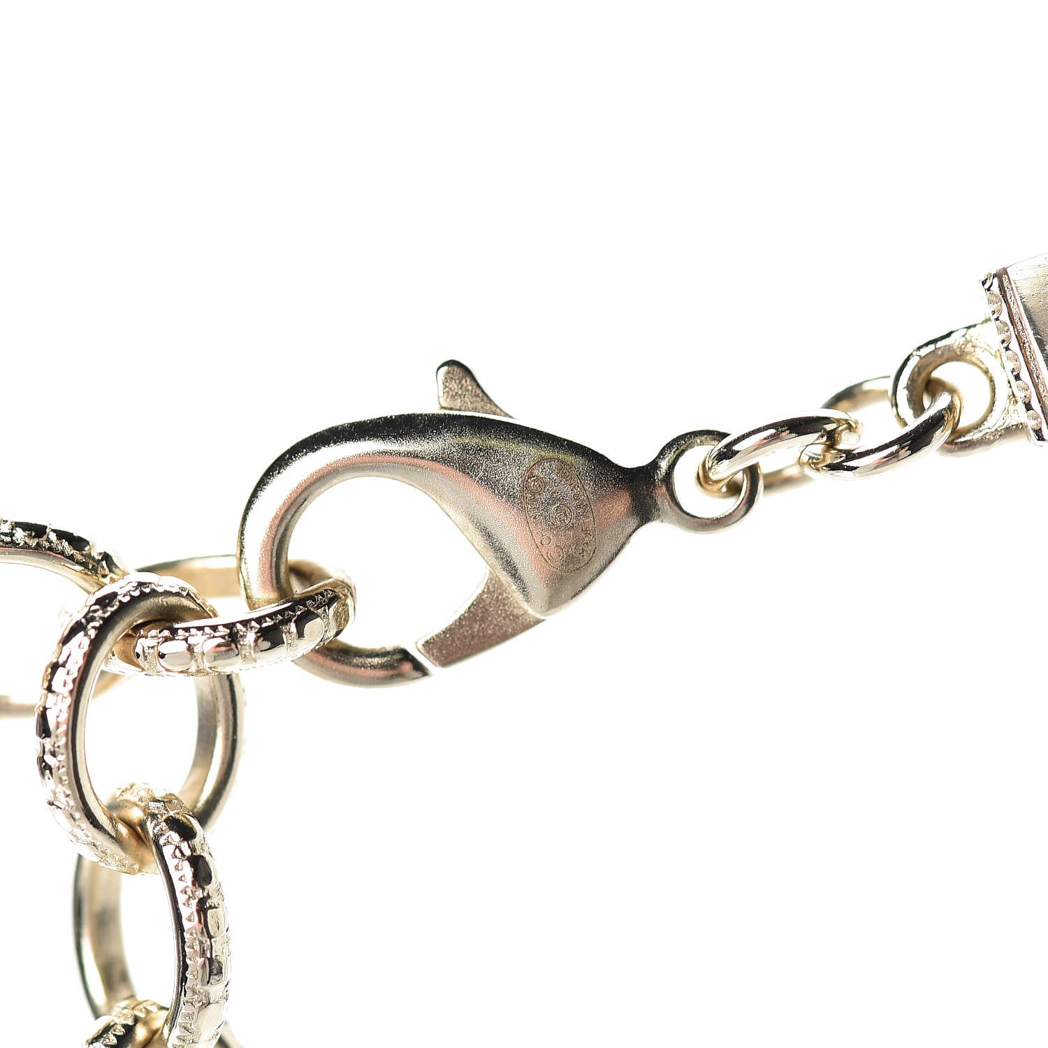 Chanel Mesh Logo Choker Necklace Gold 4 of 5