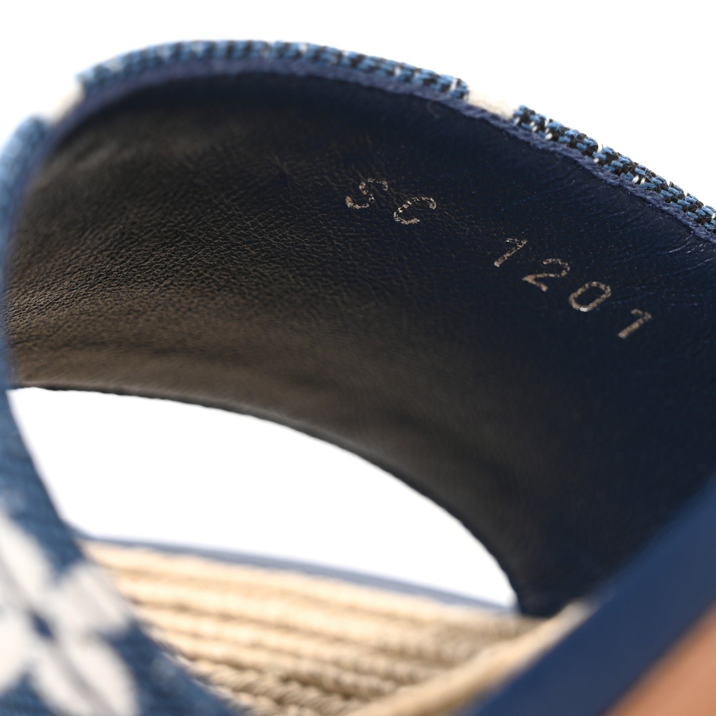 Monogram Denim Maia Wedge Sandal 37