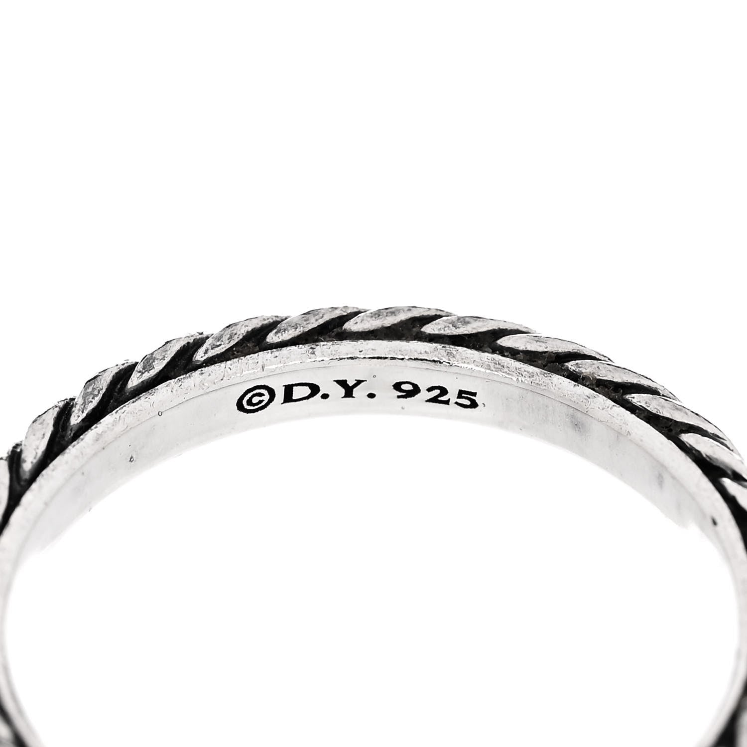 David Yurman Sterling Silver Stackable Cable Ring 54 7 4 of 5
