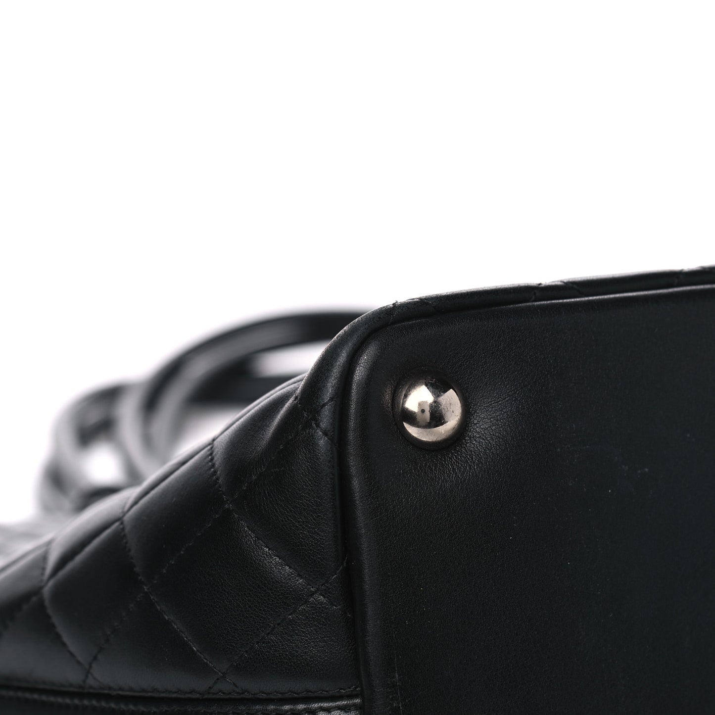 Calfskin Quilted Large Cambon Tote Black