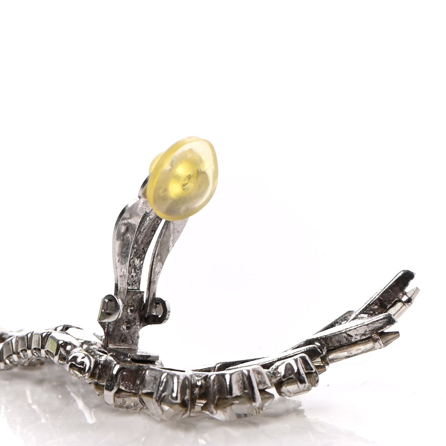 Crystal Smoking Clip On Single Earring Silver