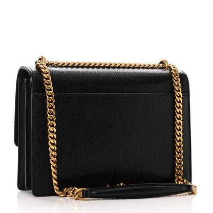 Saint Laurent Coated Bark Calfskin Medium Monogram Sunset Black 3 of 9