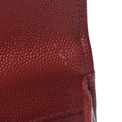 Chanel Caviar Chevron Quilted Flap Boy Card Holder Dark Red 17 of 18