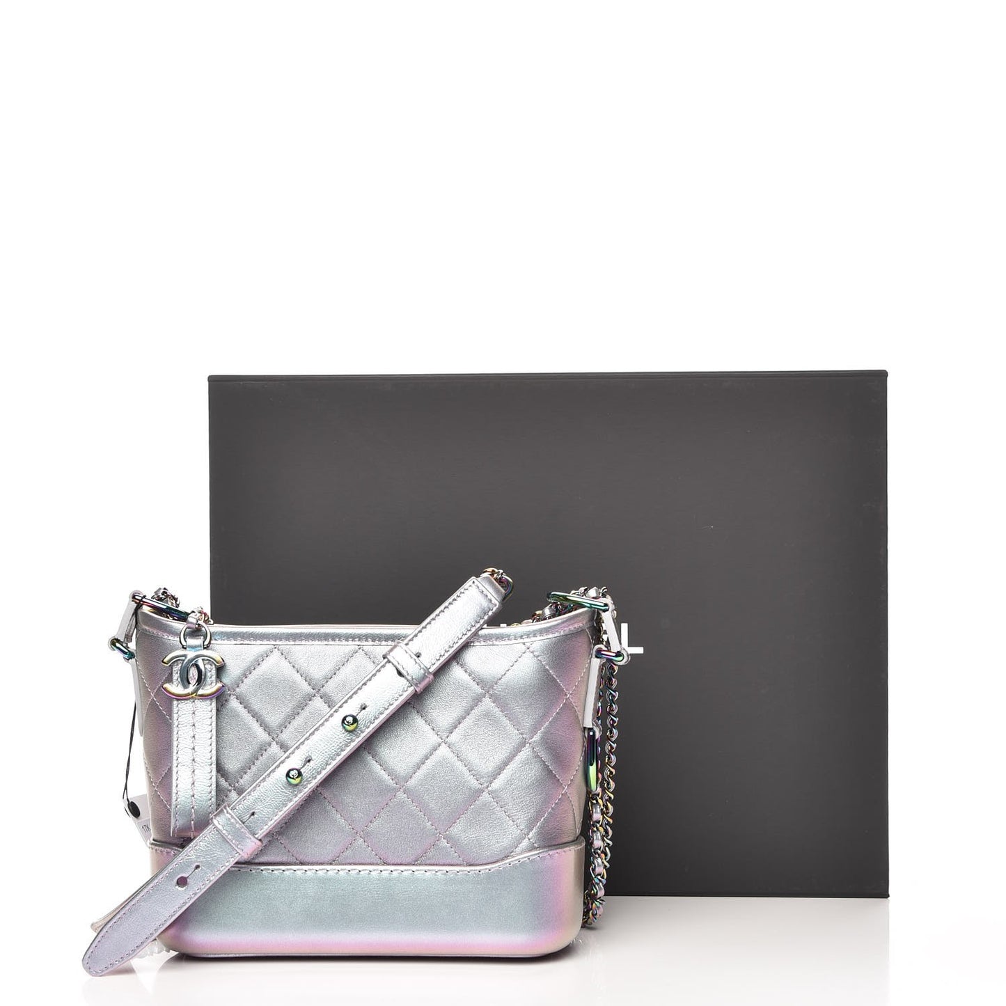 Iridescent Lambskin Calfskin Quilted Small Gabrielle Hobo Light Purple