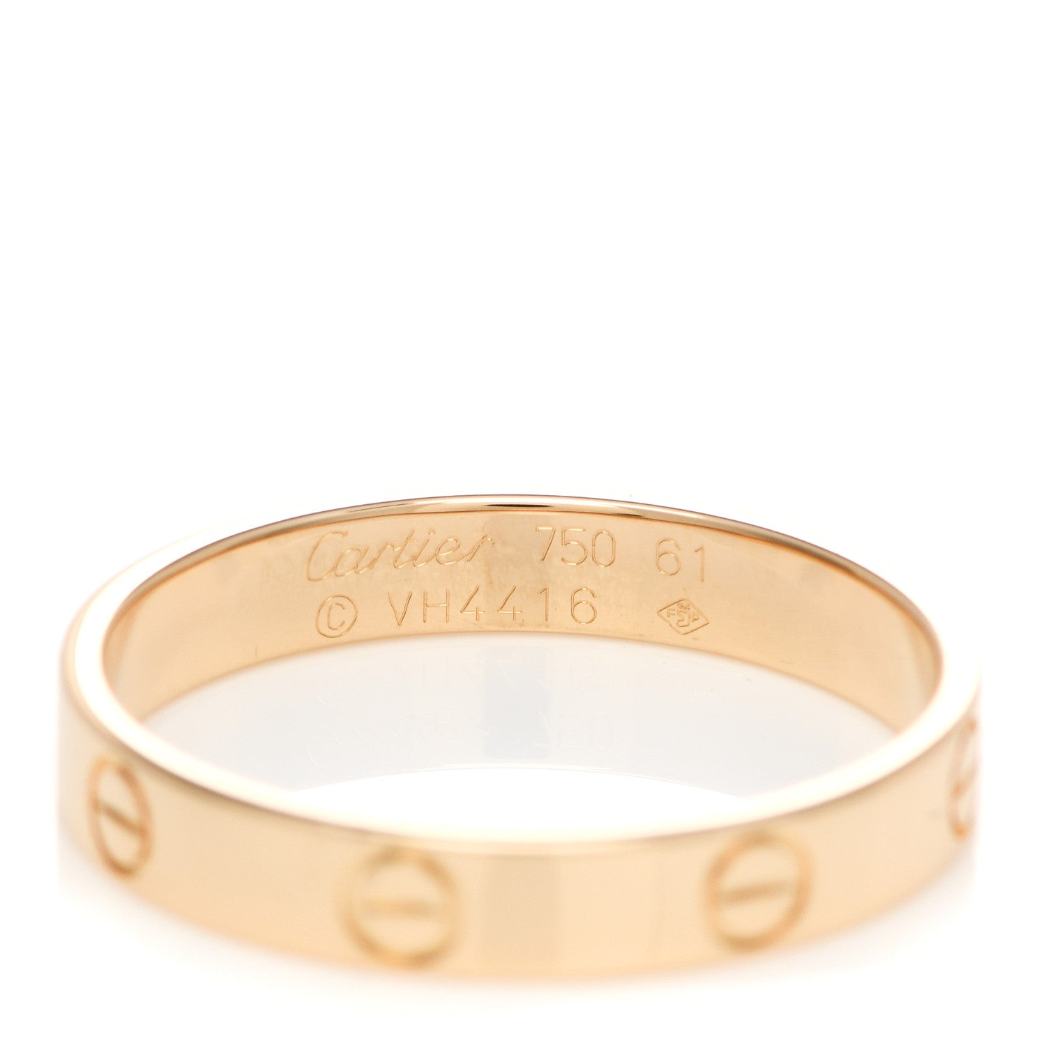 Cartier 18K Yellow Gold 3.5mm LOVE Wedding Band Ring 61 9.5 4 of 4