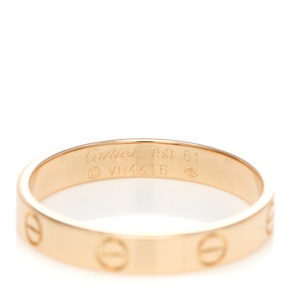Cartier 18K Yellow Gold 3.5mm LOVE Wedding Band Ring 61 9.5 4 of 4