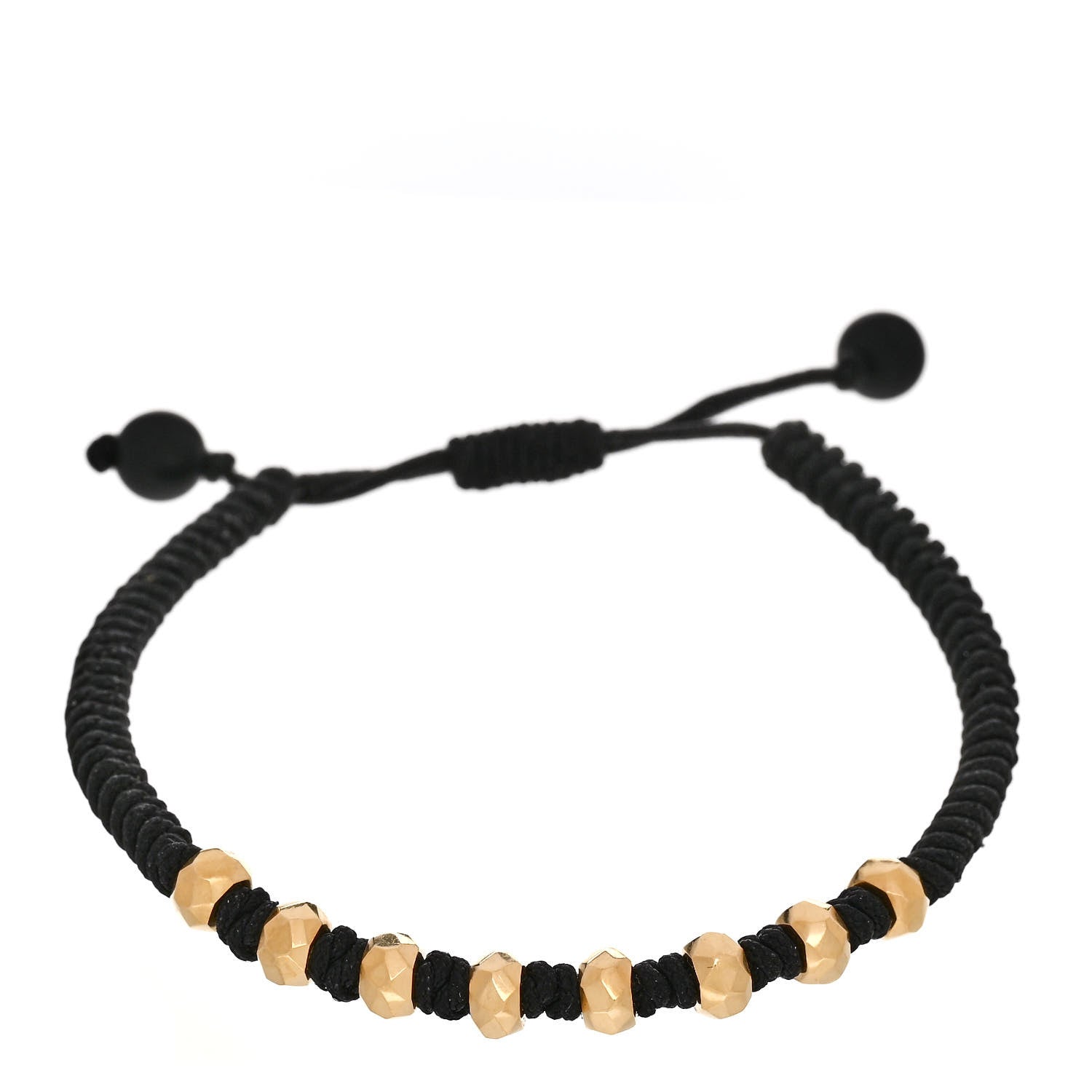 David Yurman 18K Yellow Gold Nylon Fortune Woven Bracelet Black 1 of 3