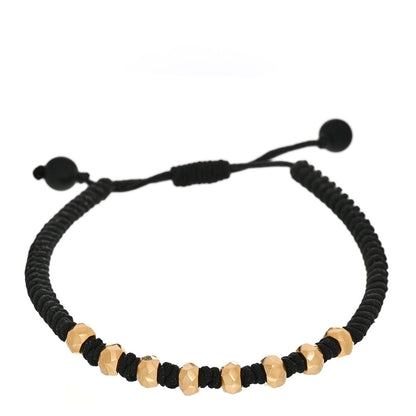 David Yurman 18K Yellow Gold Nylon Fortune Woven Bracelet Black 1 of 3