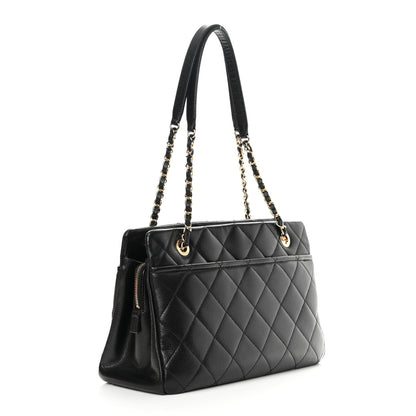 Chanel Caviar Quilted CC Timeless Soft Tote Black 3 of 14