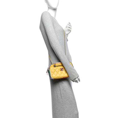 Chanel Calfskin Quilted Cuba Camera Bag Yellow Multicolor 2 of 10