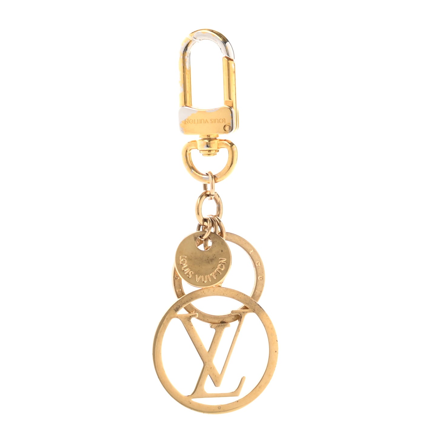 LV Circle Bag Charm Key Holder Gold