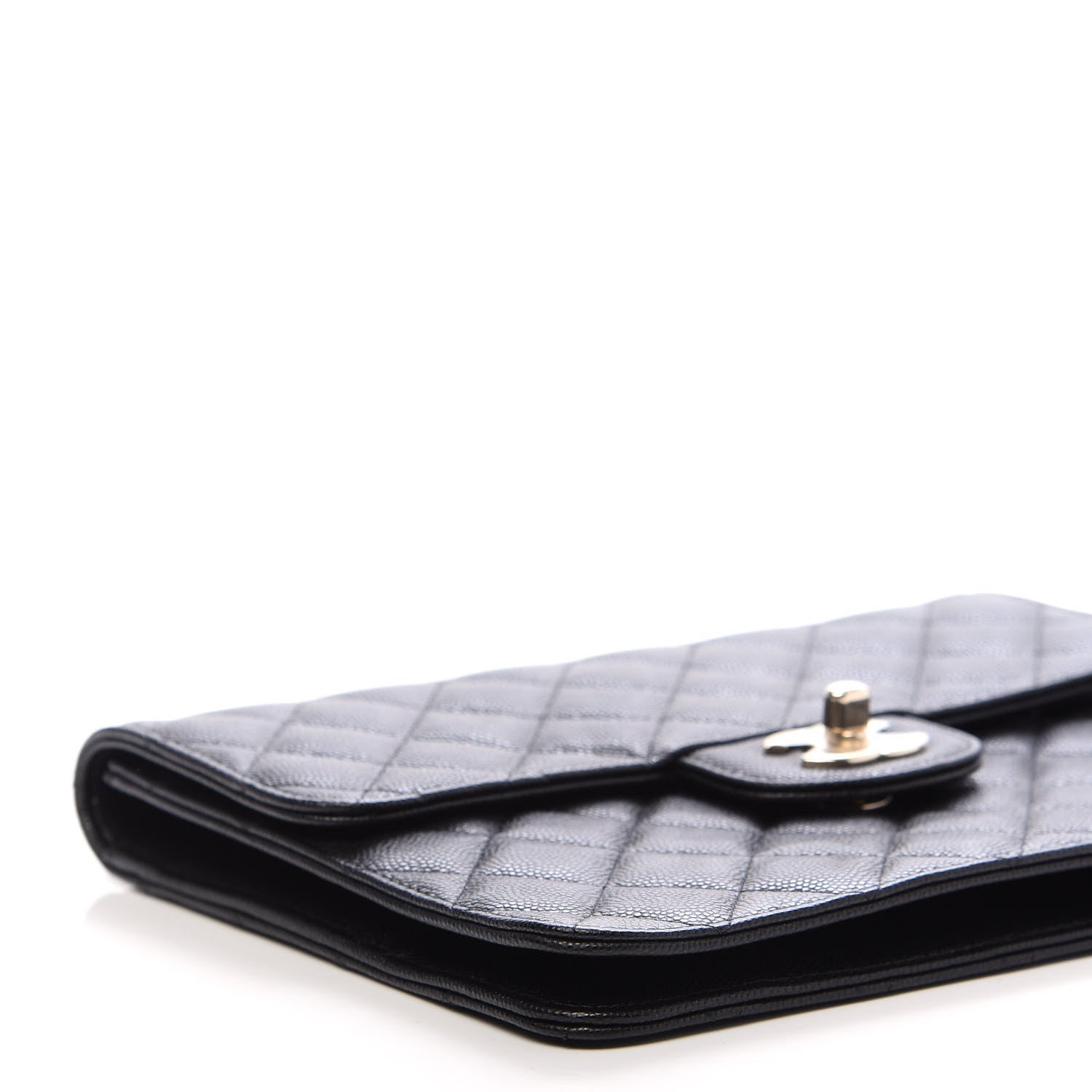 Chanel Caviar Quilted Square Flap Clutch Black 8 of 13