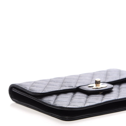 Chanel Caviar Quilted Square Flap Clutch Black 8 of 13