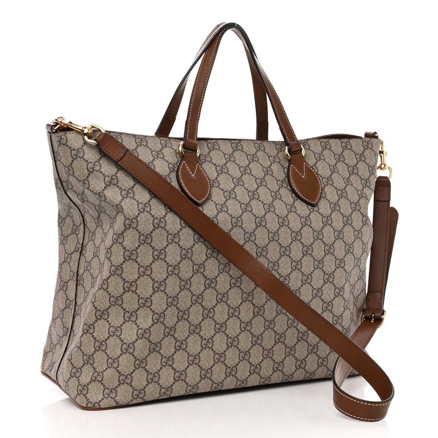 Gucci Soft GG Supreme Monogram Medium Crossbody Tote Beige Cuir 3 of 10