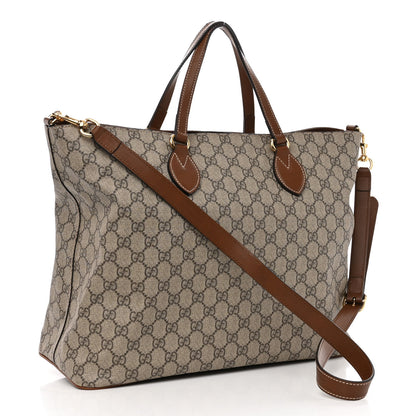 Gucci Soft GG Supreme Monogram Medium Crossbody Tote Beige Cuir 3 of 10