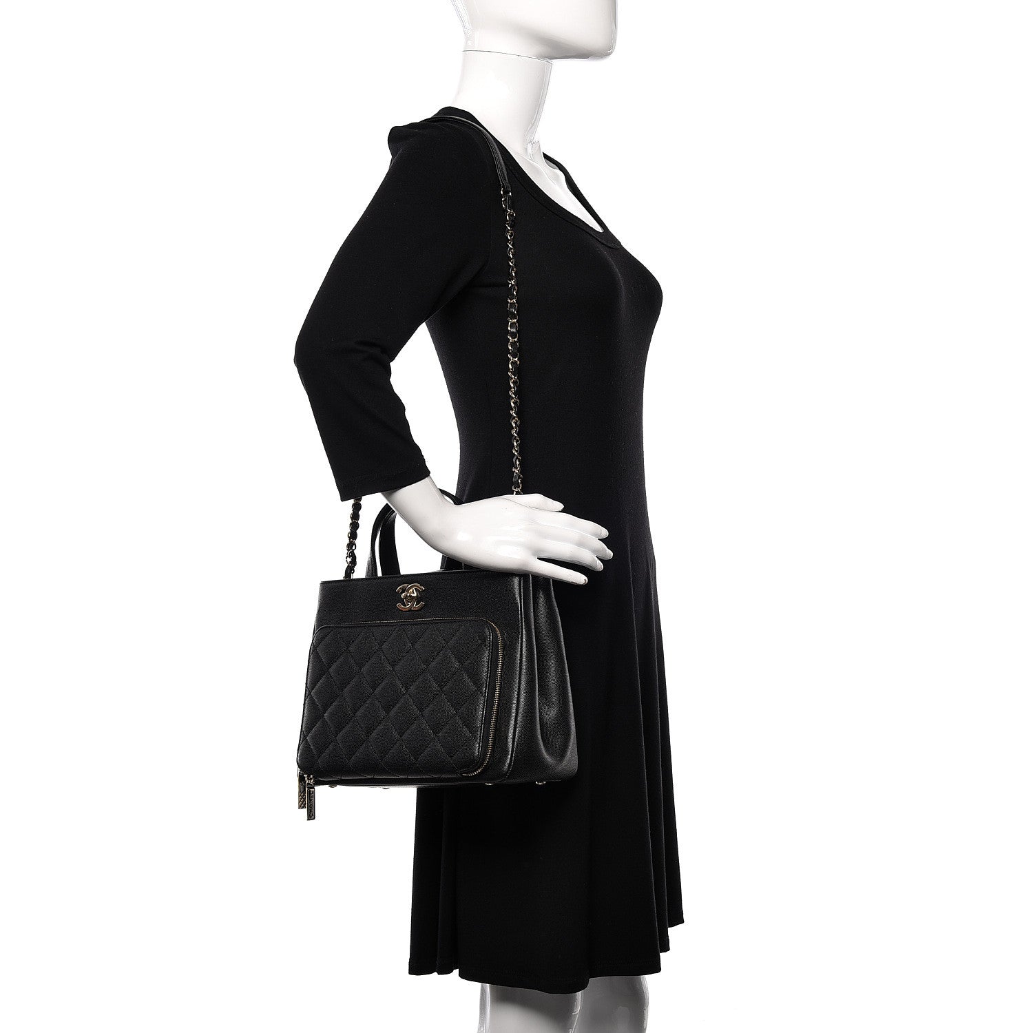 Chanel Caviar Quilted Small Business Affinity Shopping Bag Black 2 of 11