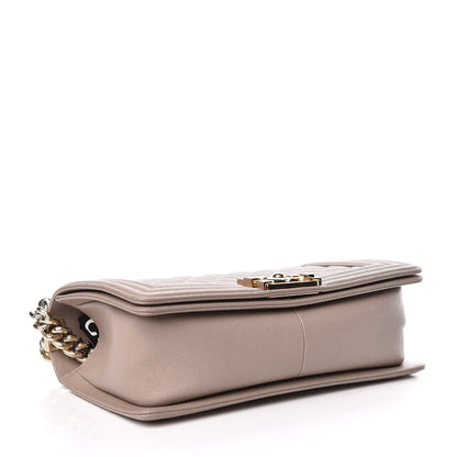 Chanel Caviar Quilted Medium Boy Flap Dark Beige 4 of 11