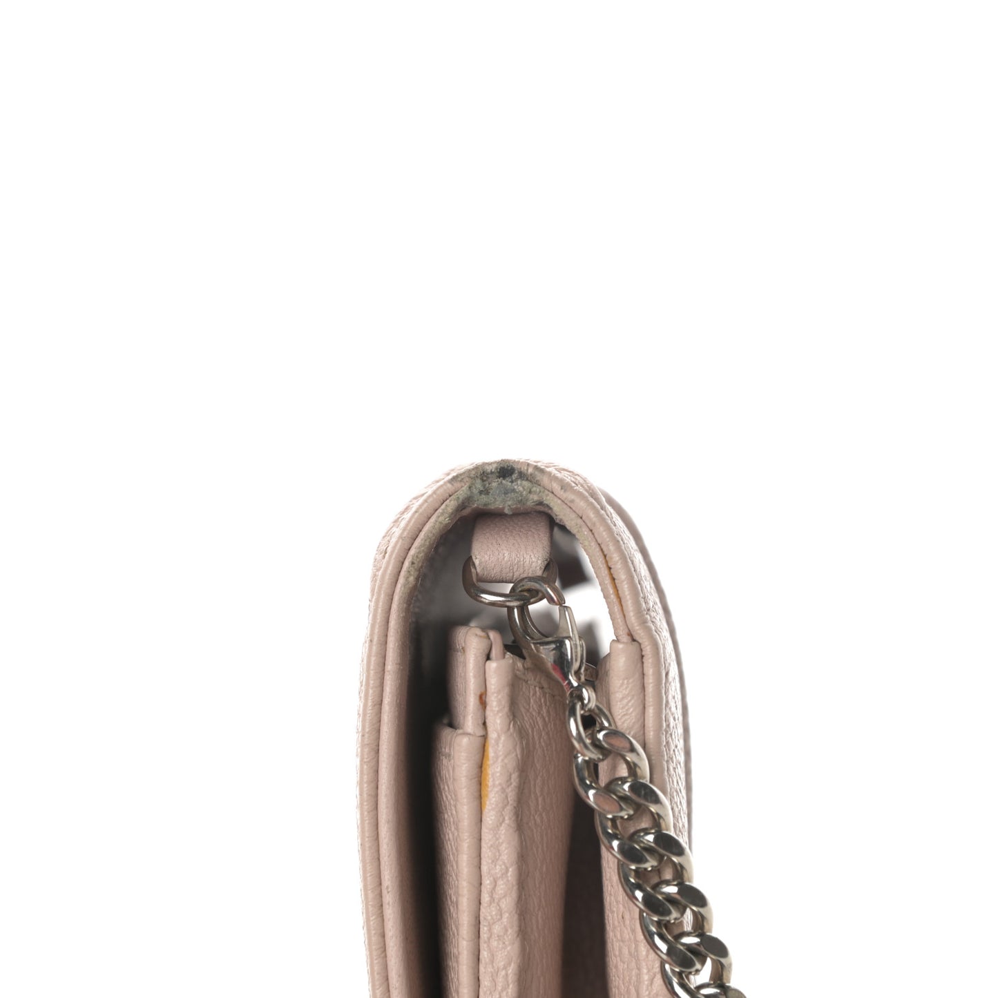 Grained Calfskin Diorama Croisiere Chain Wallet Rose Poudre