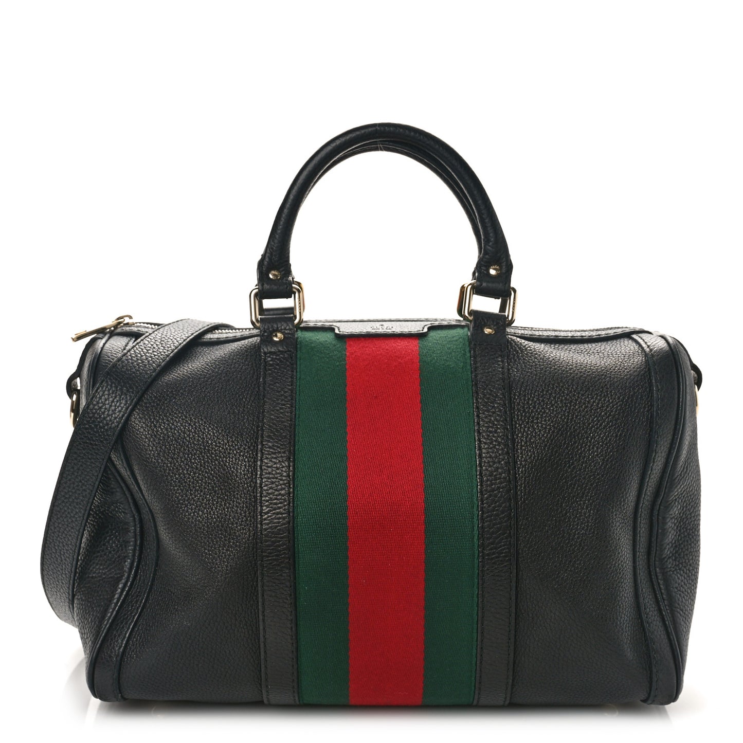 Calfskin Vintage Web Medium Boston Black