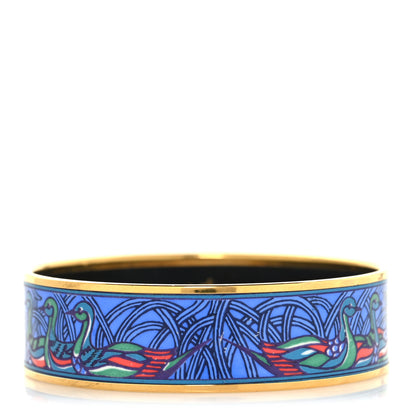 Hermes Enamel Printed Wide La Mare Aux Canards Bracelet 70 1 of 5
