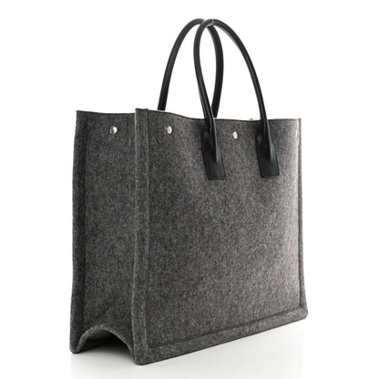 Saint Laurent Wool Calfskin Rive Gauche Tote Grey 3 of 10