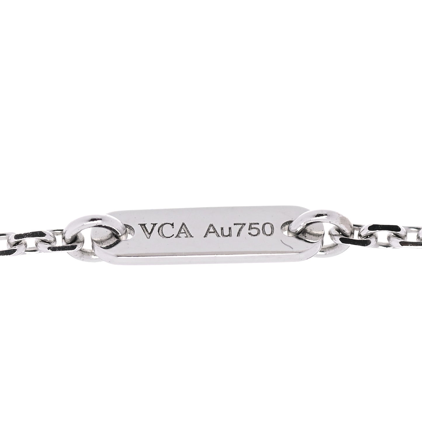 18K White Gold Diamond Sweet Alhambra Pendant Necklace