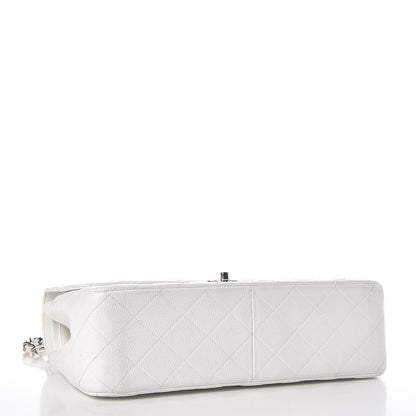 Chanel Caviar Quilted Jumbo Double Flap White 5 of 12