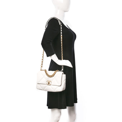 Chanel Lambskin Quilted Medium Chanel 19 Flap White 2 of 14