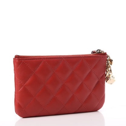 Chanel Lambskin Quilted Small Casino Cosmetic Case Red 3 of 8
