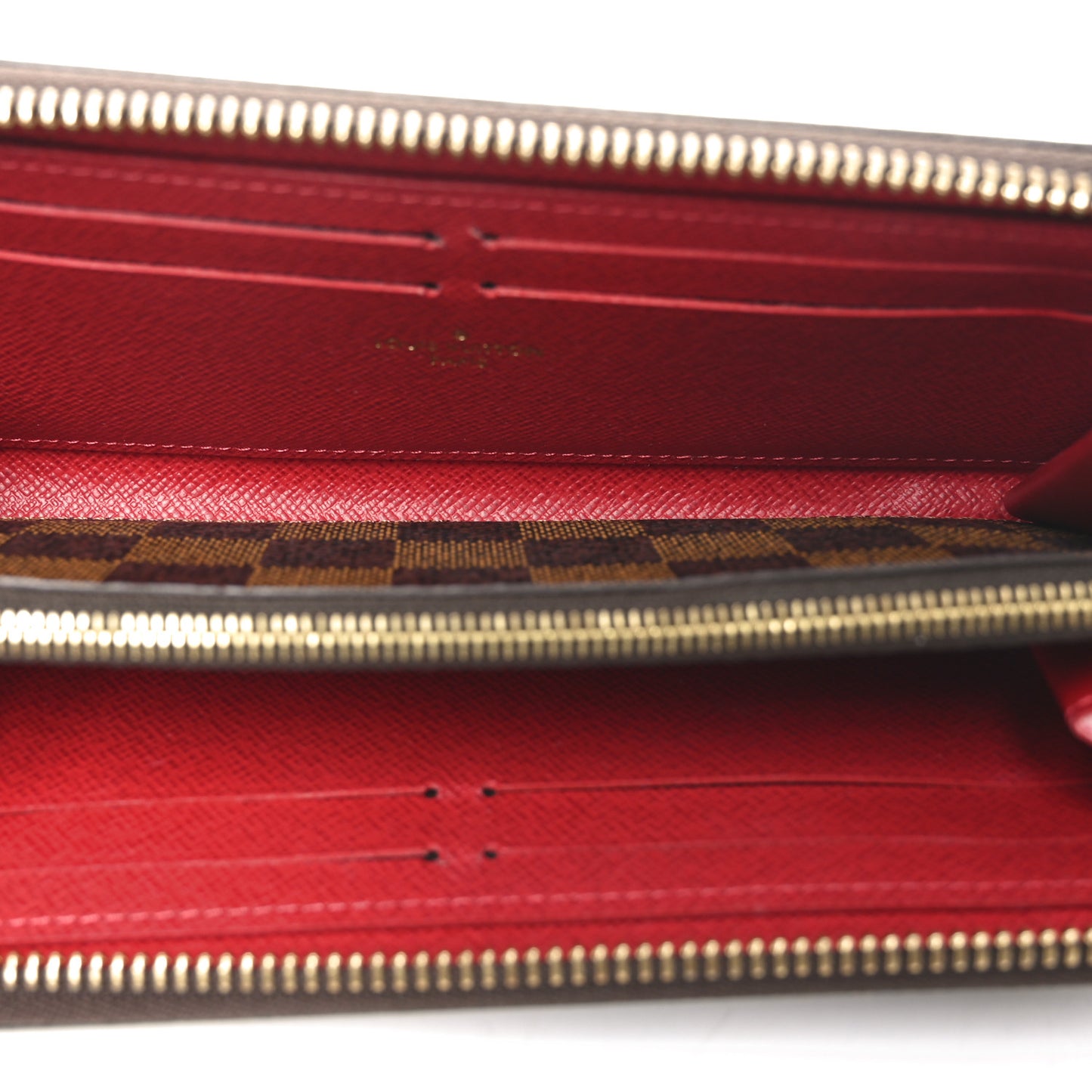 Damier Ebene Clemence Wallet Cherry