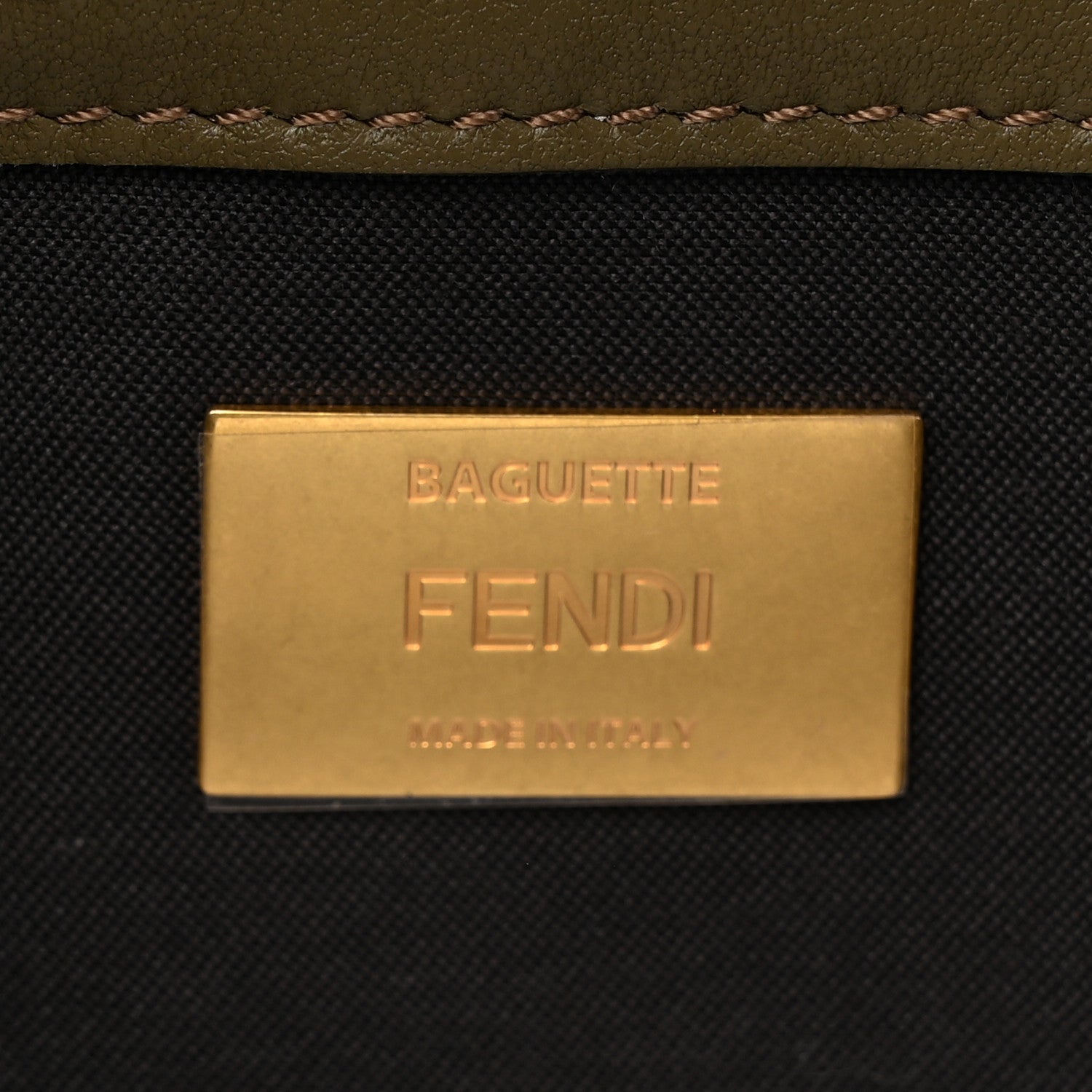 Fendi Nappa FF 1974 Embossed Baguette Avocado 6 of 10