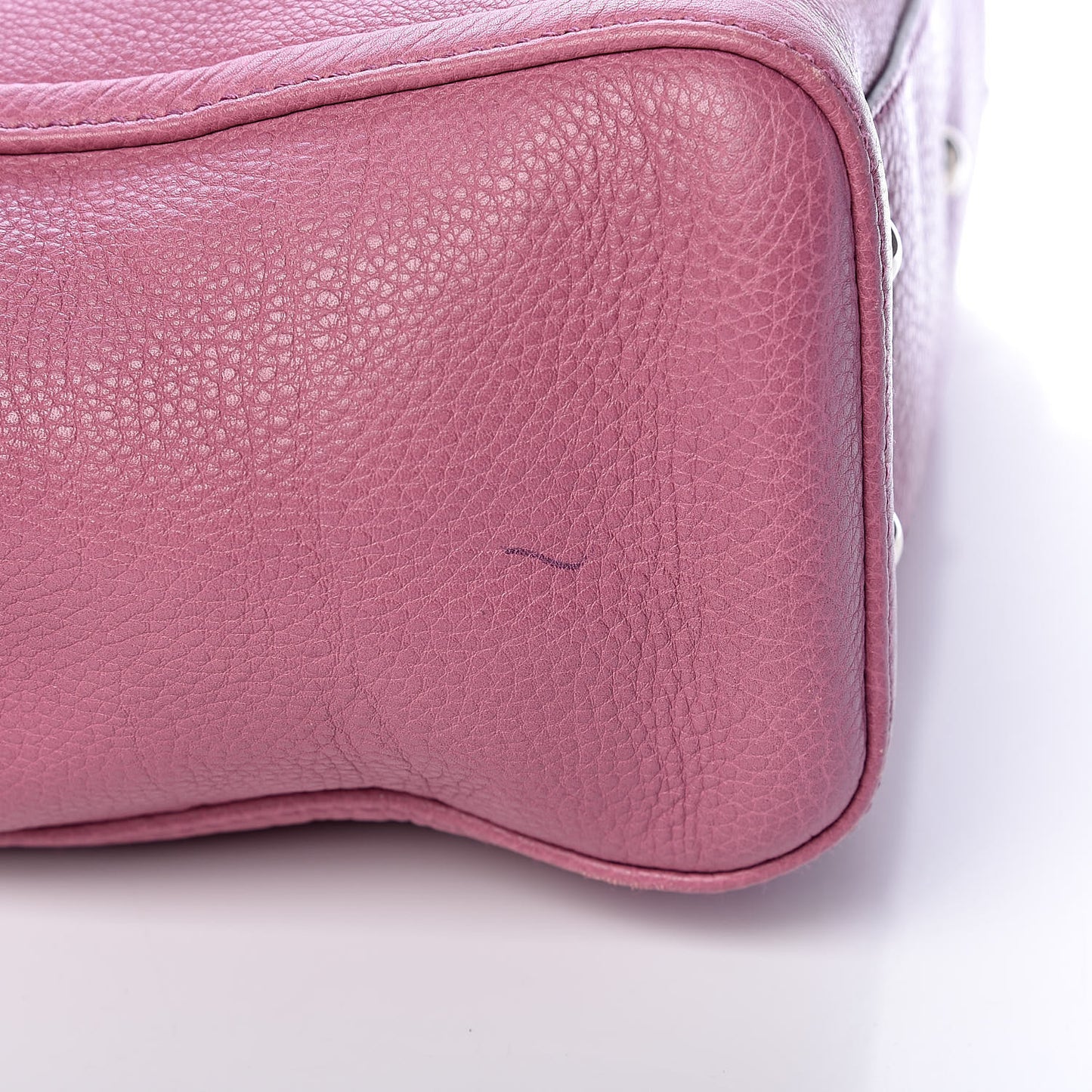 Pebbled Calfskin Small Soho Top Handle Bag Fresia Rose