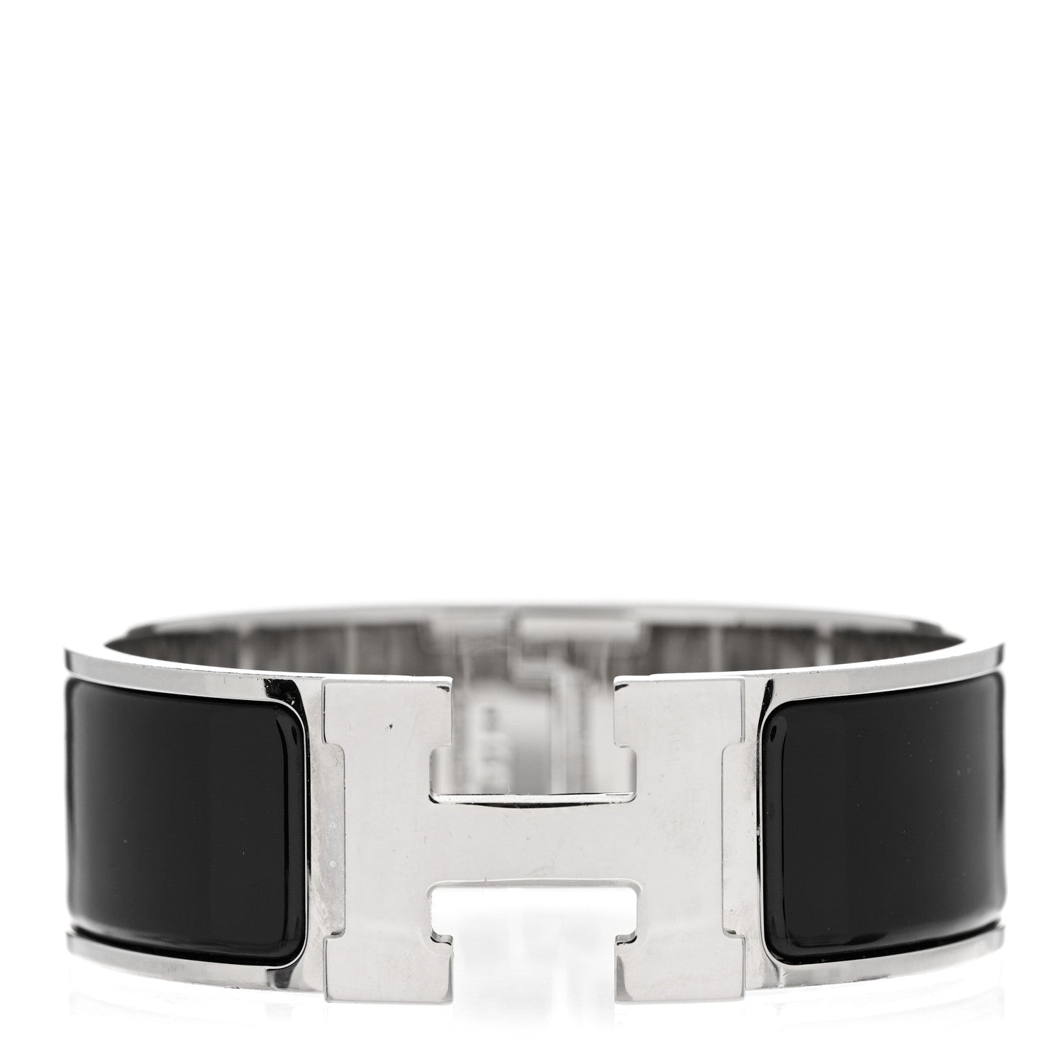 Hermes Enamel Wide Clic Clac H Bracelet PM Black 1 of 5